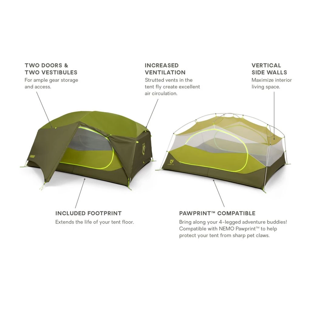 Nemo Aurora 3P Tent W/ Footprint 4 Nemo Aurora 3P Tent W/ Footprint