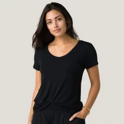 Prana Foundation V-Neck Short Sleeve Tops