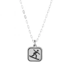 The Bearded Jeweler Snowboarding Mini Sign Necklace Jewelry